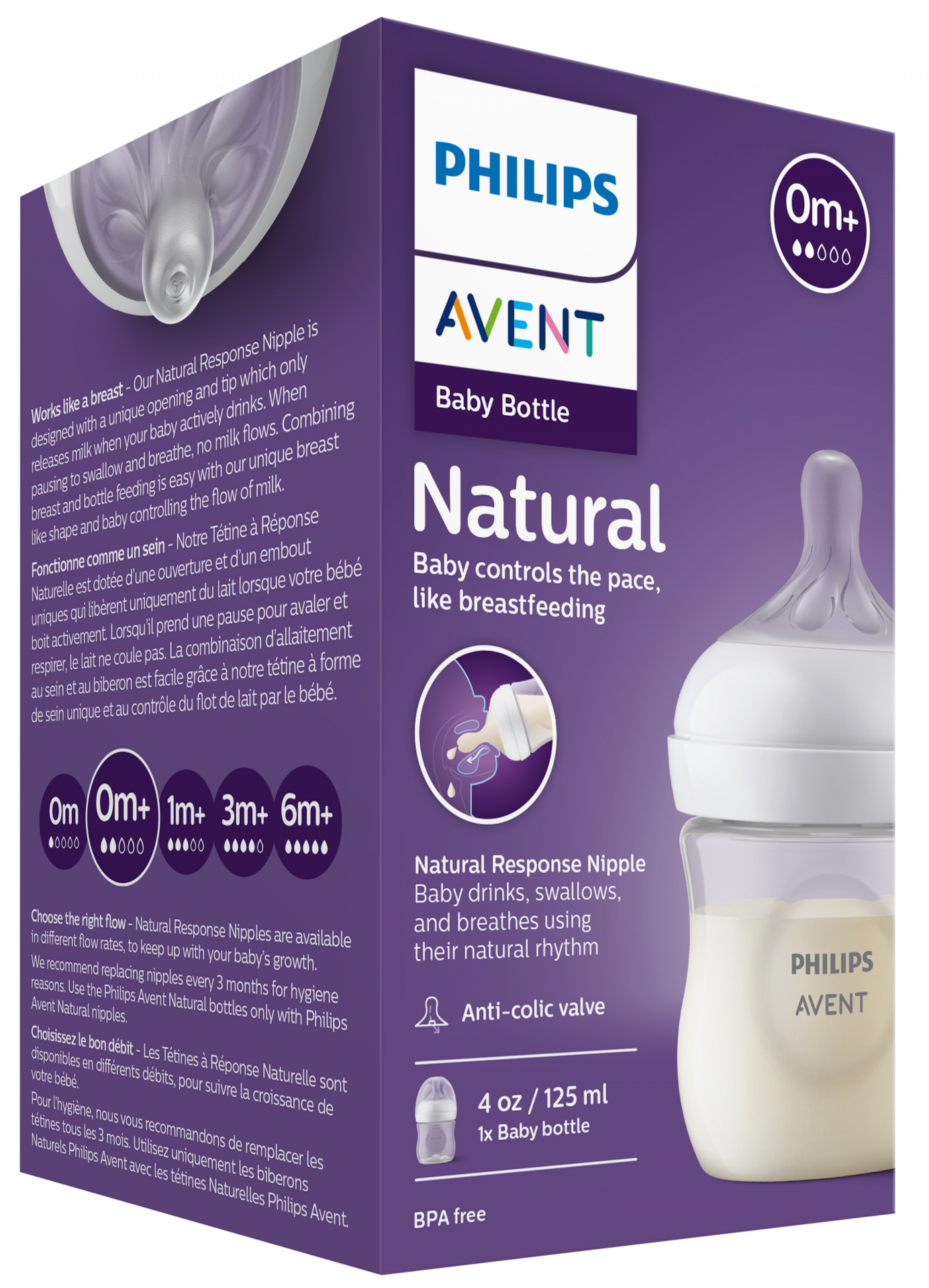 PHILIPS Avent Natural 0m+ bottle with nipple, 1 pcs.