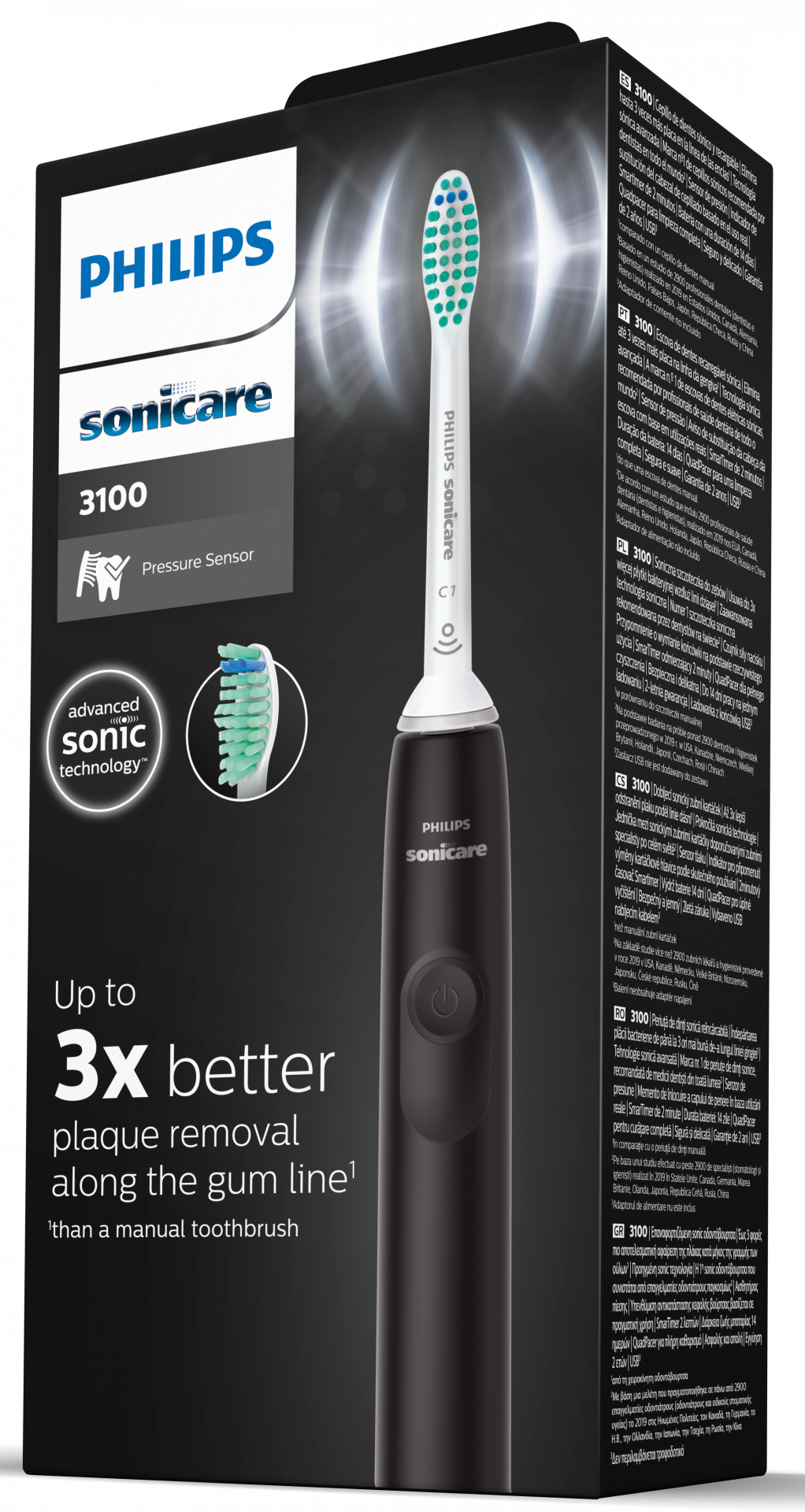 Sonicare Electric Toothbrush - | Up to 3x Plaque Removal | Pressure Sensor  | HX3671/14