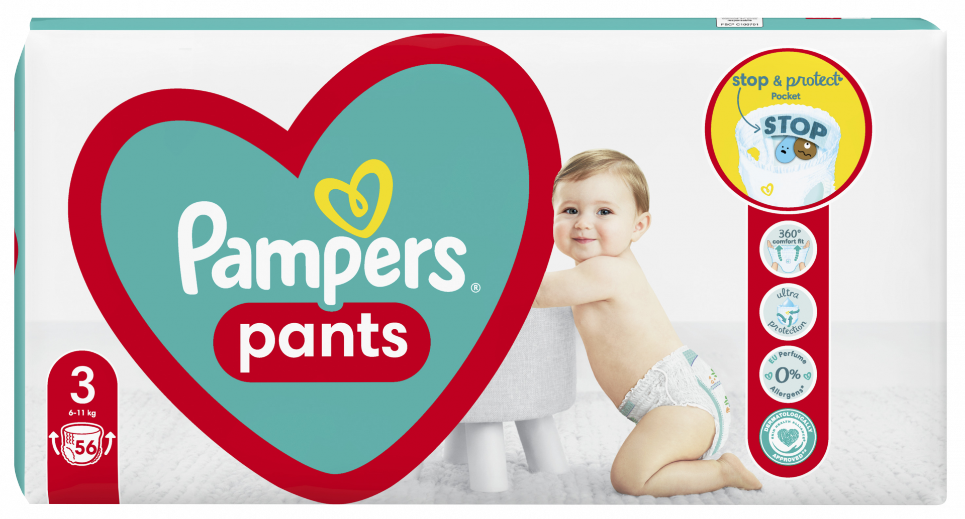 Pampers Pants Maxi Pack No.3 6-11 kg 56 Pieces